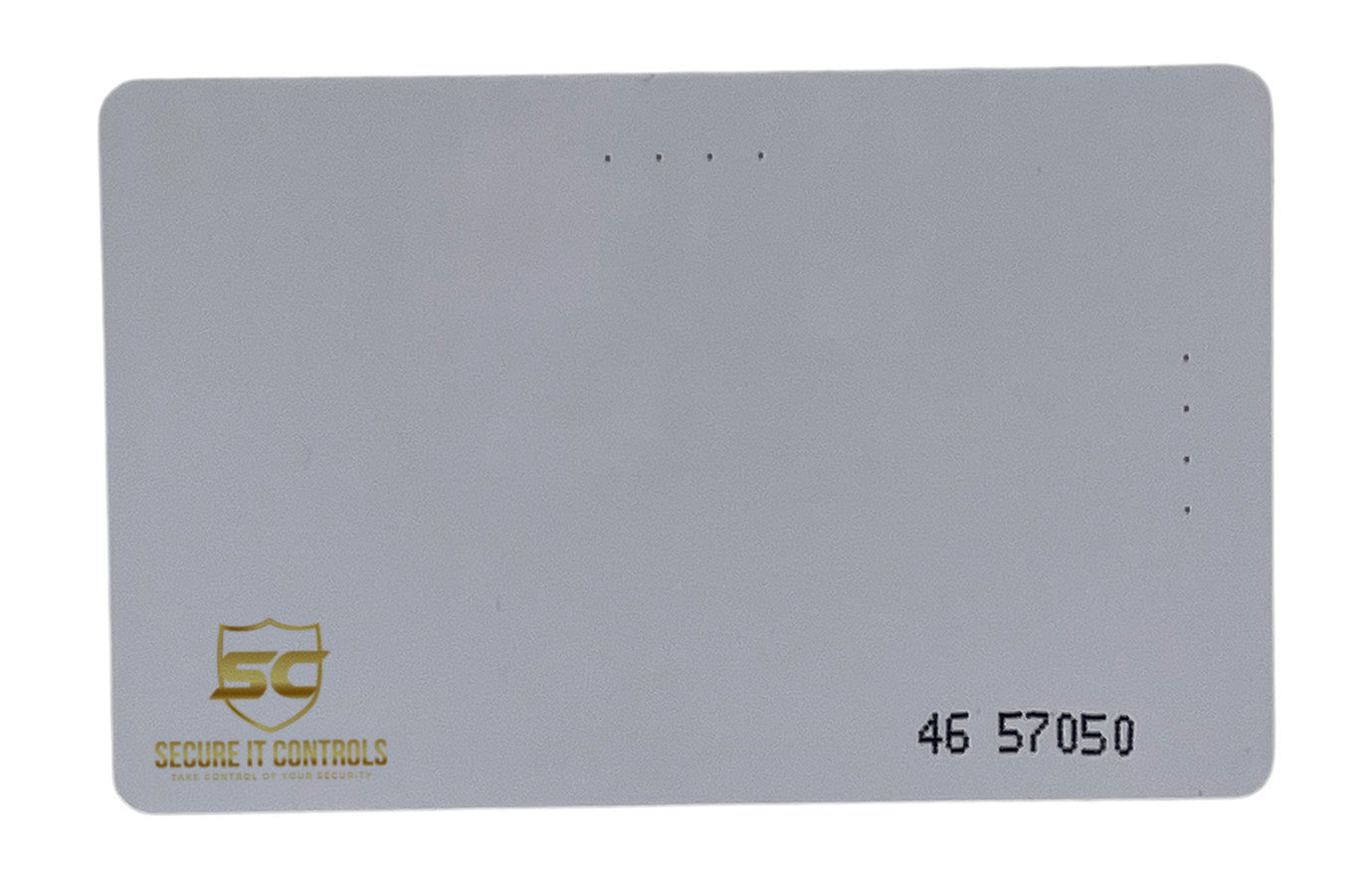 37-bit H10302 proximity card back showing printed serial number and Secure It Controls logo