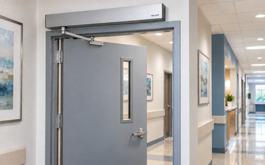ADA automatic door opener in hospital