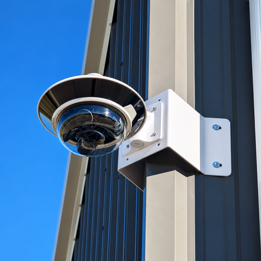 Secure It Controls technician installing a Verkada security camera for a Northern Colorado business