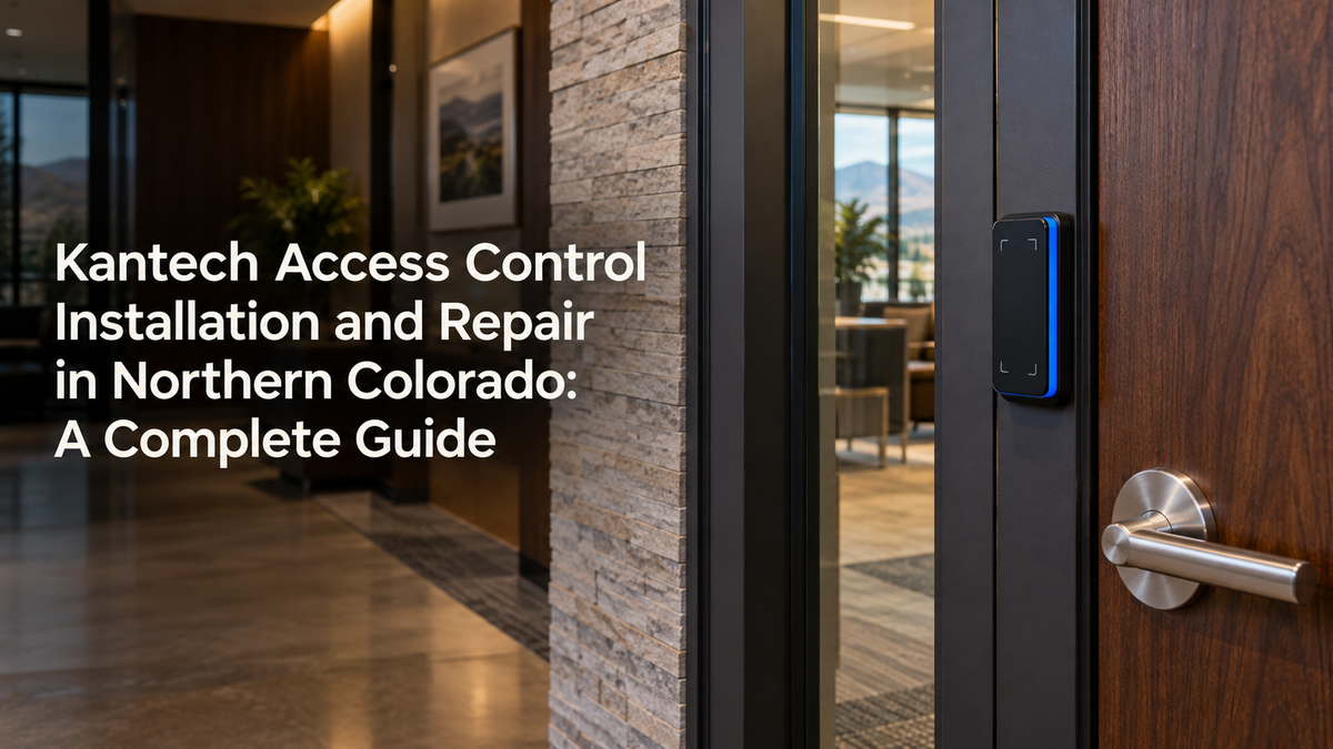 Kantech access control reader mounted beside a high-end office door in Northern Colorado