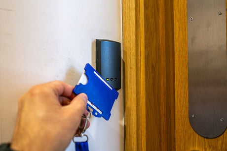 access control card reader mounted on a wall installed by Secure It Controls in Northern Colorado