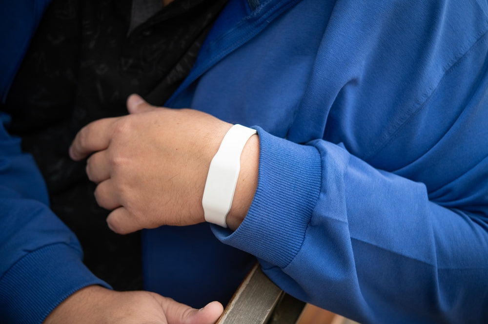 RFID waterproof wristband shown on wrist