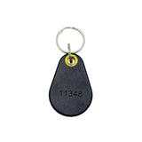 Back view of H10302 37 bit proximity fob with engraved card number for access control reader compatibility